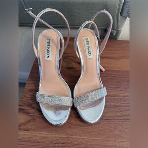 Steve Madden Silver Rhinestone Heels